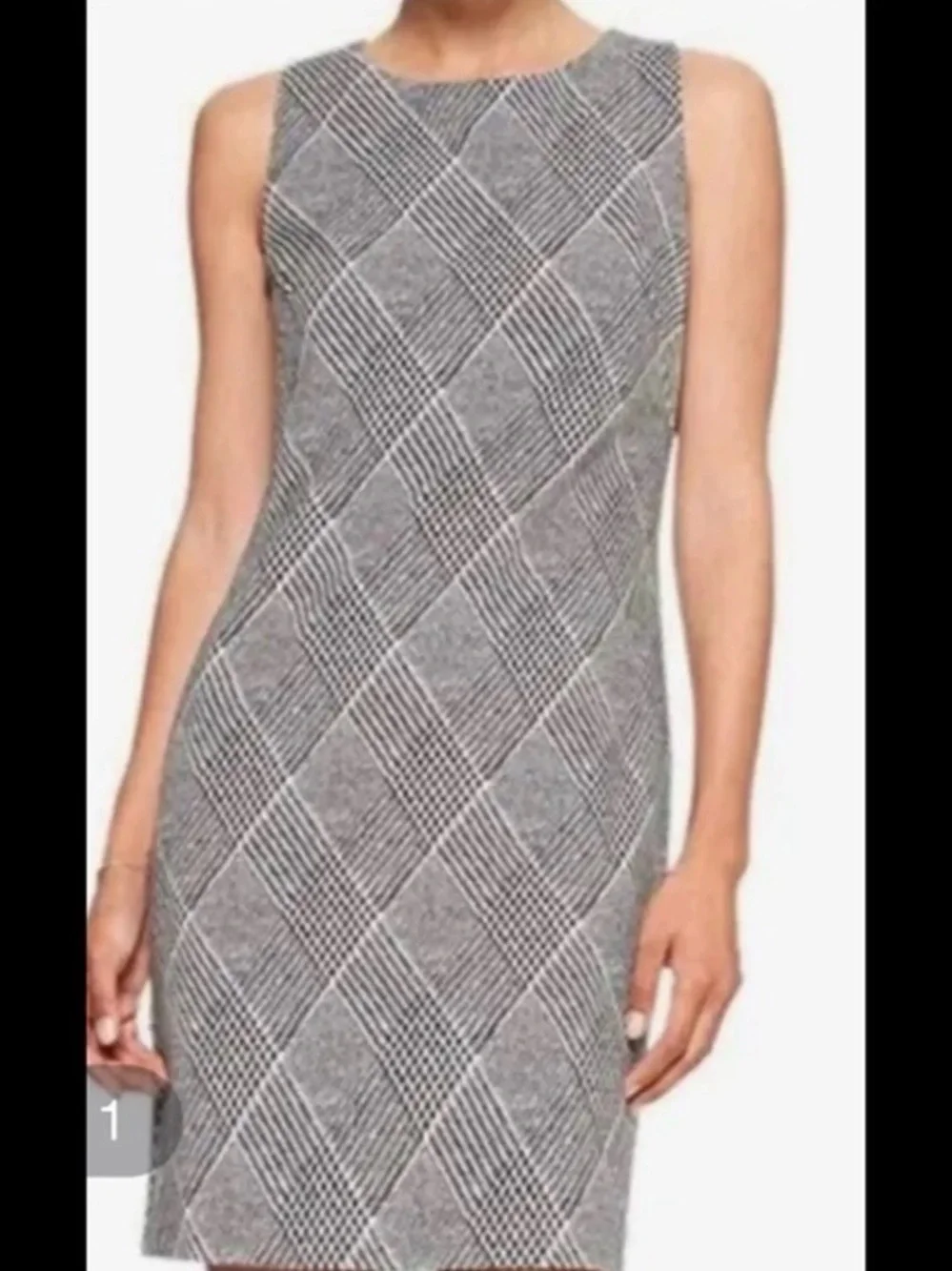 Banana Republic Sleeveless Grey Diamond Sheath Dress